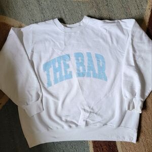 The Bar White and Light Blue Sweater